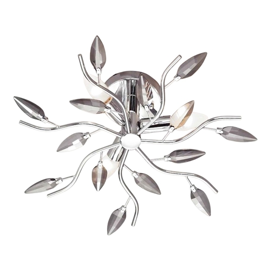 Affralux crystallivs plafoniera per camera da letto cristalli fume cromo
