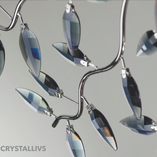 Affralux crystallivs plafoniera per camera da letto cristalli fume cromo