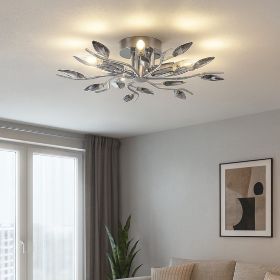 Affralux crystallivs plafoniera per camera da letto cristalli fume cromo