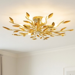 Affralux crystallivs plafoniera per camera da letto oro cristalli ambra