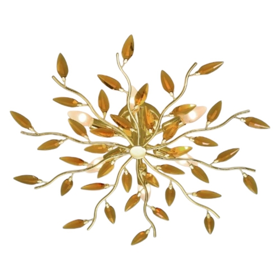 Affralux crystallivs plafoniera per camera da letto oro cristalli ambra