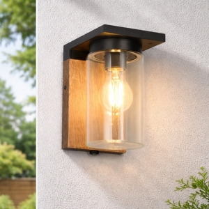 Applqie da esterno effetto legno con sensore crepuscolare interruttore