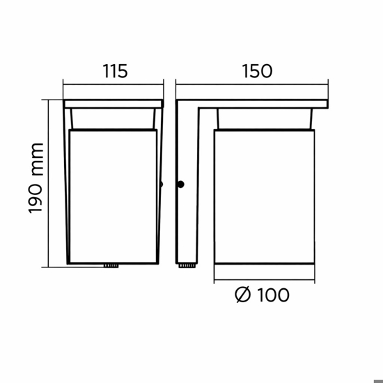 Applqie da esterno effetto legno con sensore crepuscolare interruttore