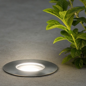 Faretto rocket pt 15 per esterno 2w 4000k da incasso a pavimento grigio acciaio ideal lux