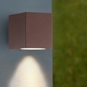 Up ap1 ideal lux applique da esterno marrone cubo corten