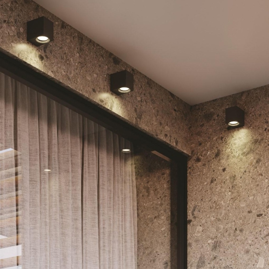 Up ap1 ideal lux applique da esterno marrone cubo corten