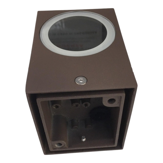 Up ap1 ideal lux applique da esterno marrone cubo corten