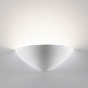 Applique di gesso bianco ceramica mezzaluna