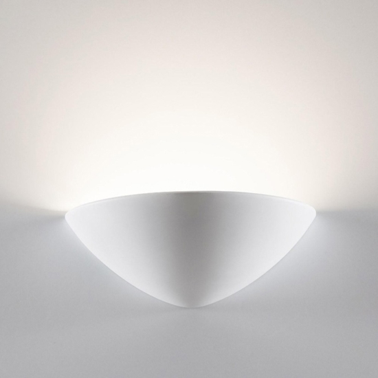 Applique di gesso bianco ceramica mezzaluna