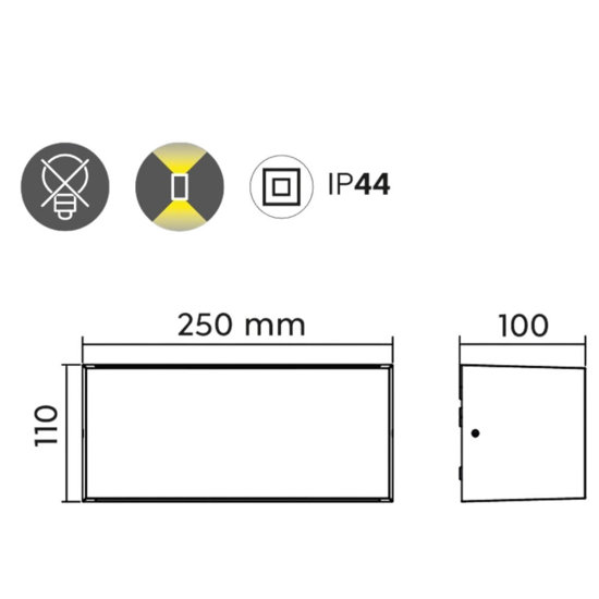 Applique per terrazzo ip44 h11 cm bianco opaco