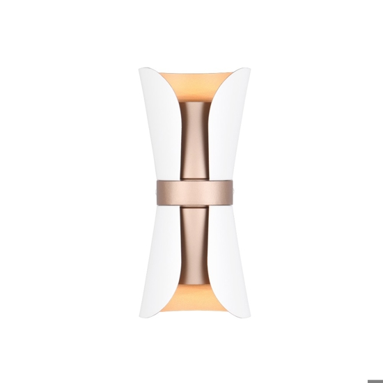 Applique design moderno bianco caffe 2 luci biemissione