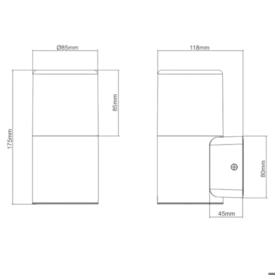 Applique da esterno balcone antracite design moderno