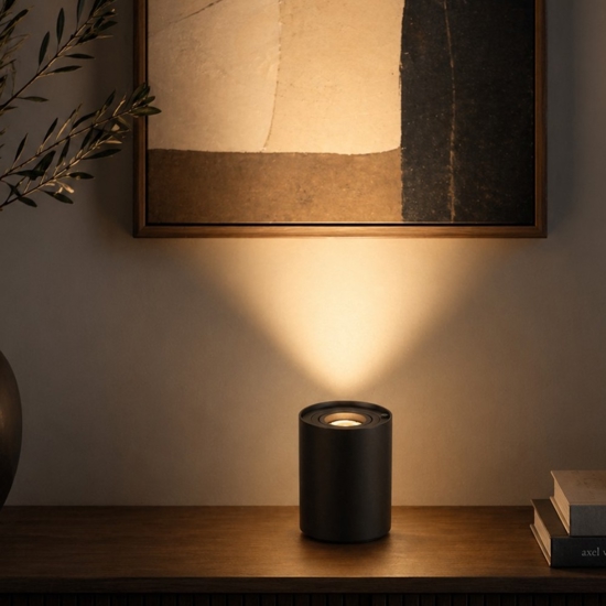 Lampada da tavolo per illuminare quadro parete colore nero