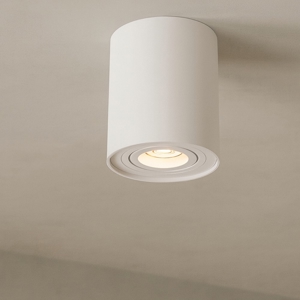 Faretto cilindro bianco da soffitto orientabile
