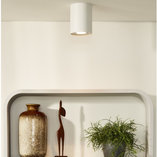 Faretto cilindro bianco da soffitto orientabile