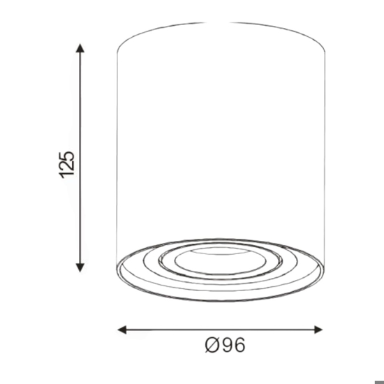 Faretto cilindro bianco da soffitto orientabile