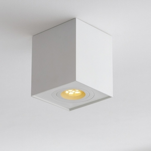 Faretto cubo a soffitto bianco orientabile