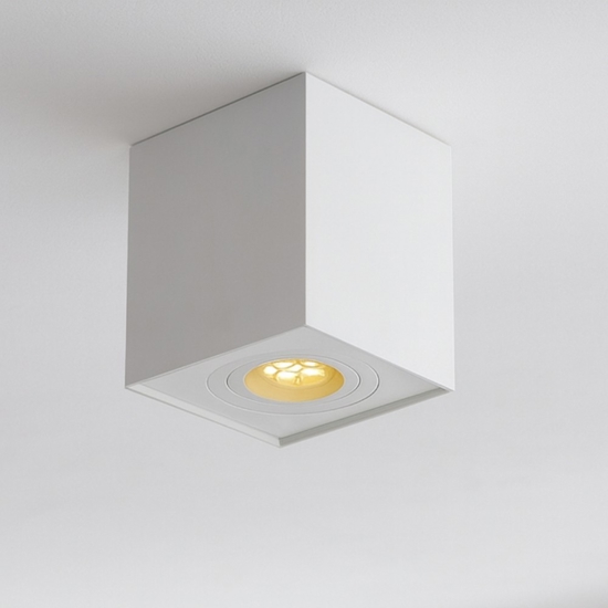 Faretto cubo a soffitto bianco orientabile