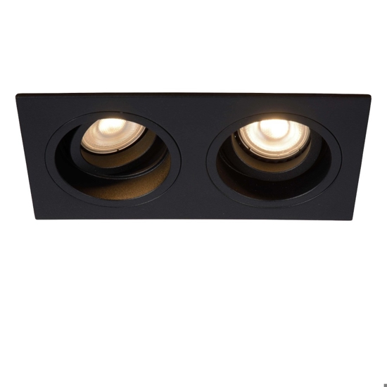 Cestello faretti nero da incasso soffitto 2 luci orientabili