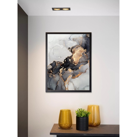 Cestello faretti nero da incasso soffitto 2 luci orientabili