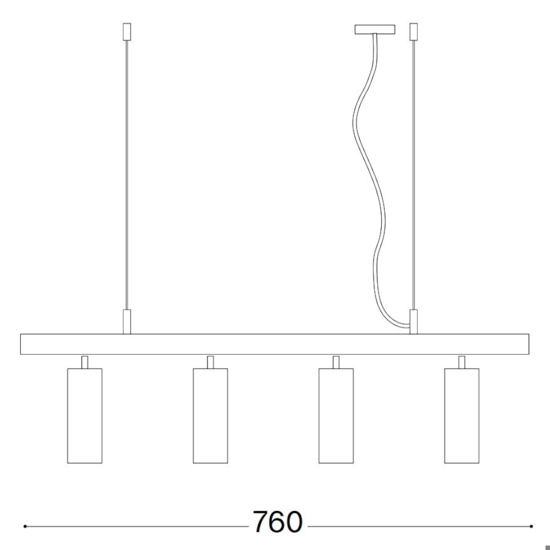 Dynamite sp4 ideal lux lampadario nero per isola cucina