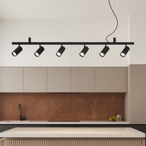 Ideal lux dynamite sp6 lampadario 6 luci orientabili nero
