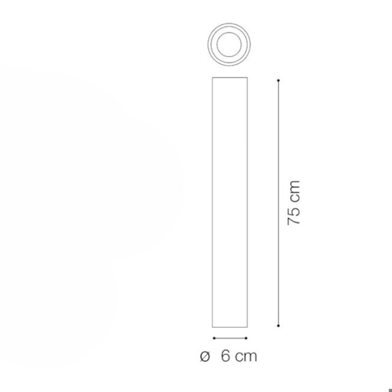 Look pl1 h75 ideal lux faretto da soffitto cilindro bianco