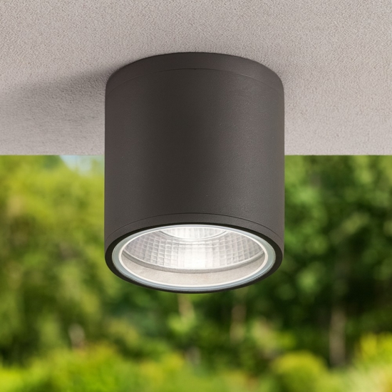 Ideal lux gun pl1 faretto da soffitto per esterno ip44 cilindro antracite