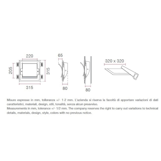 Applique bianco lampada vela da incasso a parete gesso cristaly 16.5w 4000k