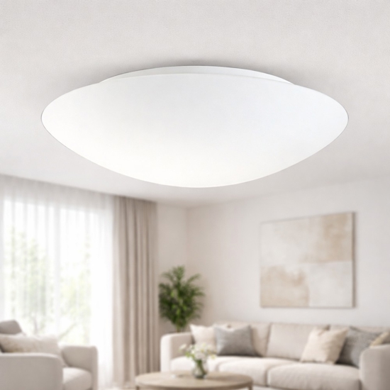 Plafoniera di vetro 30cm bianca in vetro fabas luce pandora e27