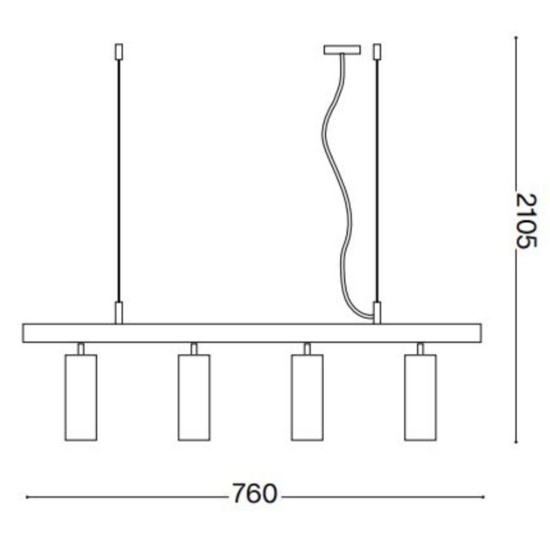 Dynamite ideal lux lampadario per cucina sp4 oro nero