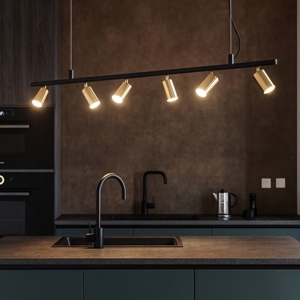 Dynamite sp6 ideal lux lampadario luci orientabili nero oro