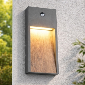 Applique per esterno con sensore di movimento effetto legno led 3000k anti corrosione