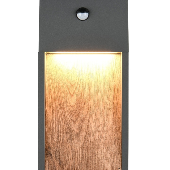 Applique per esterno con sensore di movimento effetto legno led 3000k anti corrosione