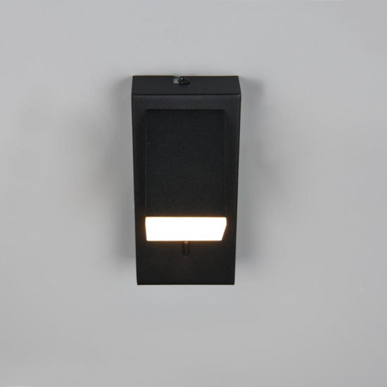 Applique comodino camera da letto nero led 3000k orientabile