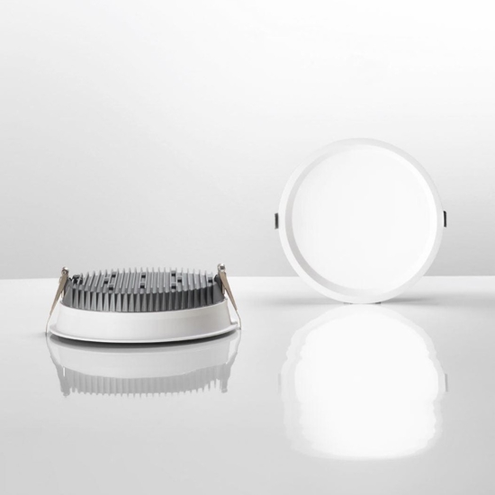 Ideal lux deep fi faretto da incasso led rotondo per controsoffitto 30w 3000k 220v