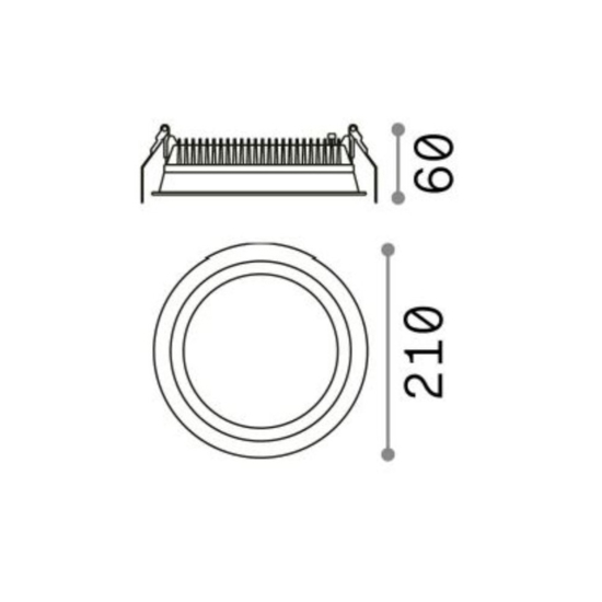 Deep fi led 30w 4000k ideal lux faretto da bagno per controsoffitto bianco ip44