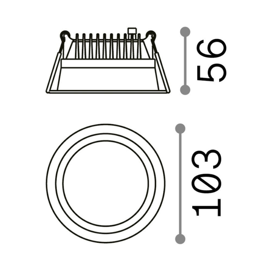 Deep fi ideal lux faretto incasso per controsoffitto tondo bianco 10w 3000k 220v