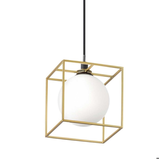 Lingotto sp1 ideal lux lampada a sospensione cubo ottone