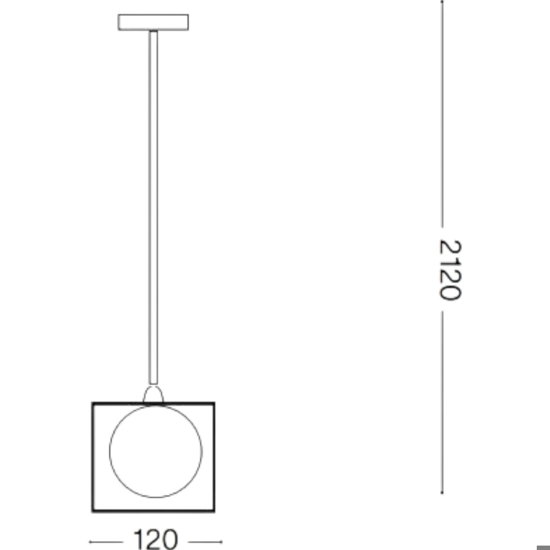 Lingotto sp1 ideal lux lampada a sospensione cubo ottone