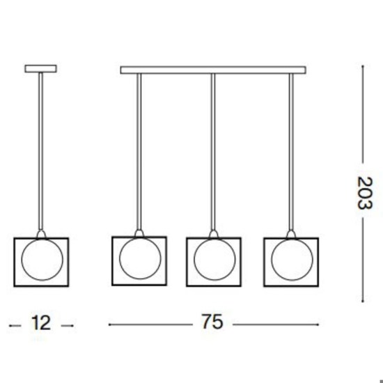 Lingotto sp3 ideal lux lampadario dorato nero e ottone