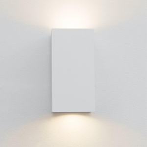 Applique in gesso ceramica parallelepipedo bianco vbiemissione