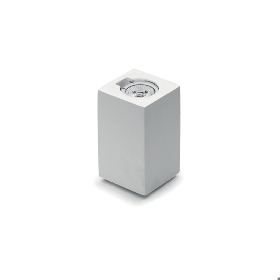 Applique in gesso ceramica parallelepipedo bianco vbiemissione