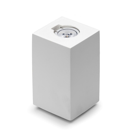 Applique parallelepipedo 2 luci di gesso ceramica bianco verniciabile