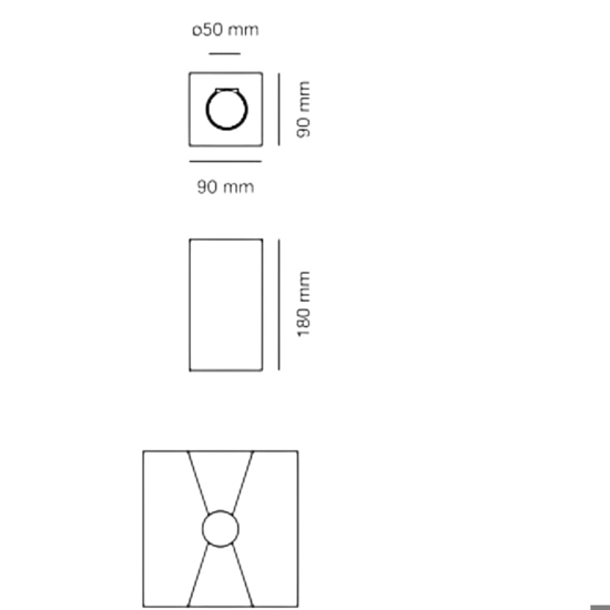 Applique parallelepipedo 2 luci di gesso ceramica bianco verniciabile