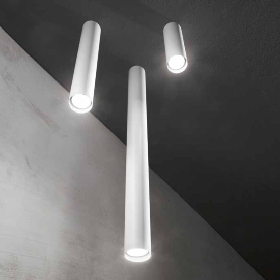 Look pl1 faretto per cucina da soffitto cilindro bianco ideal lux