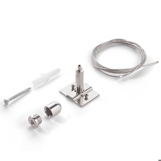 Ideal lux accessorio kit cavo singolo acciaio senza rosone per binario nero a sospensione monofase