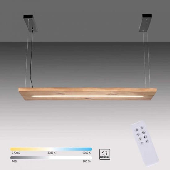 Lampadario tavola di legno led 2700k a 5000k con telecomando dimmerabile
