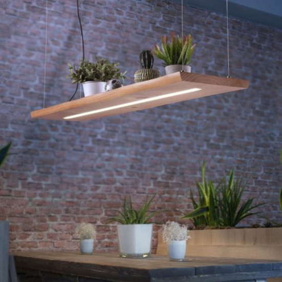Lampadario tavola di legno led 2700k a 5000k con telecomando dimmerabile