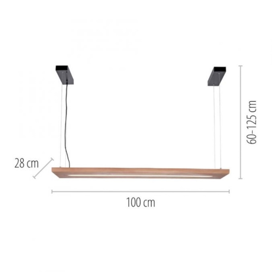 Lampadario tavola di legno led 2700k a 5000k con telecomando dimmerabile